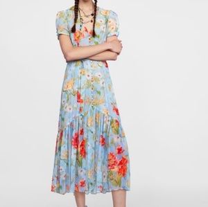 Zara Blue floral dress L